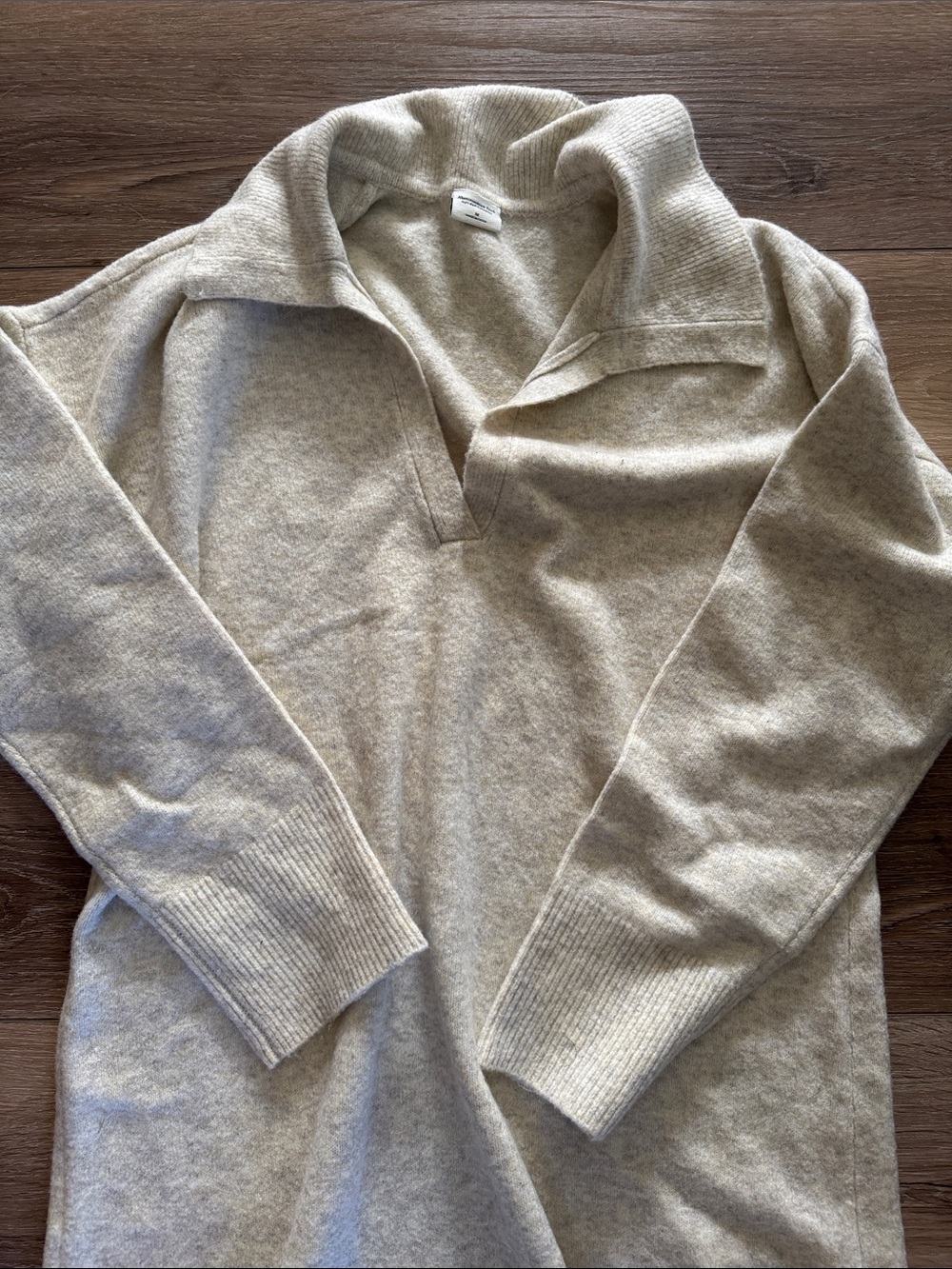 Abercrombie & Fitch Cream Long Sleeve Sweater Dress - Picture 4 of 6